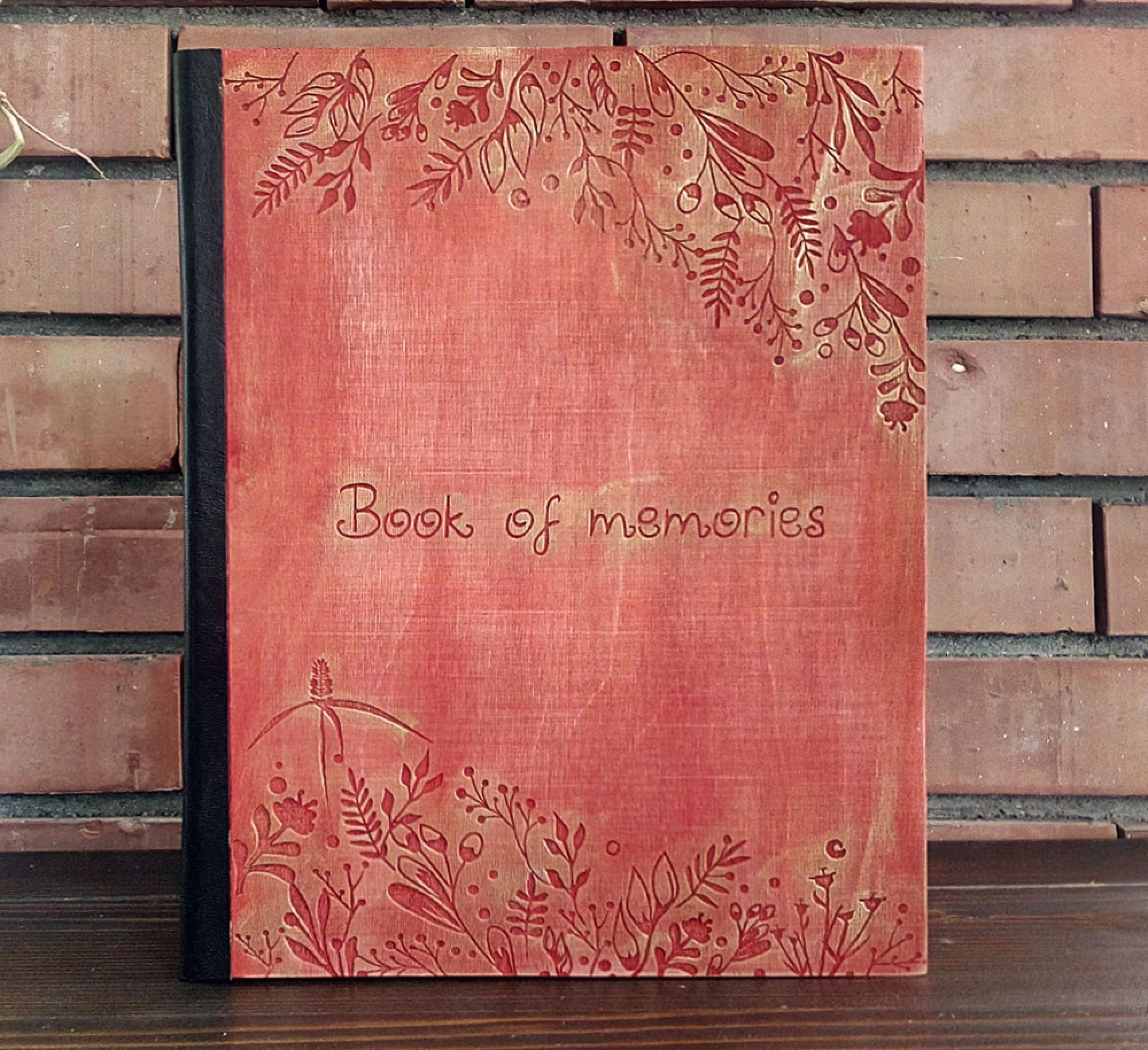 Фотоалбум с дървени корици - Флорал