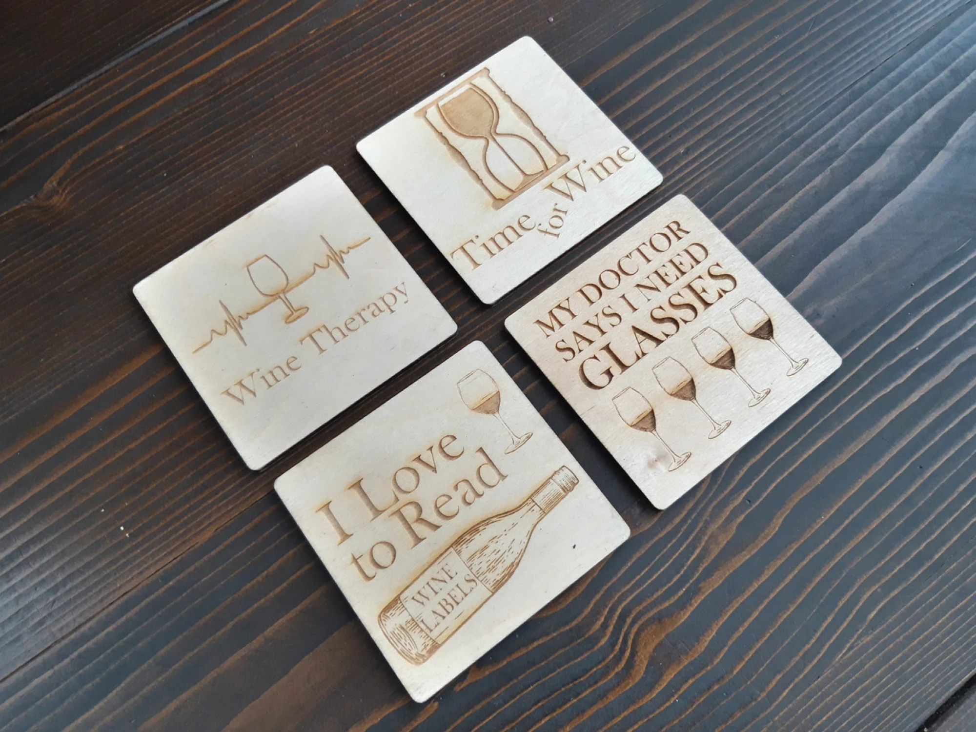 Подложки за чаши за вино - Винена терапия