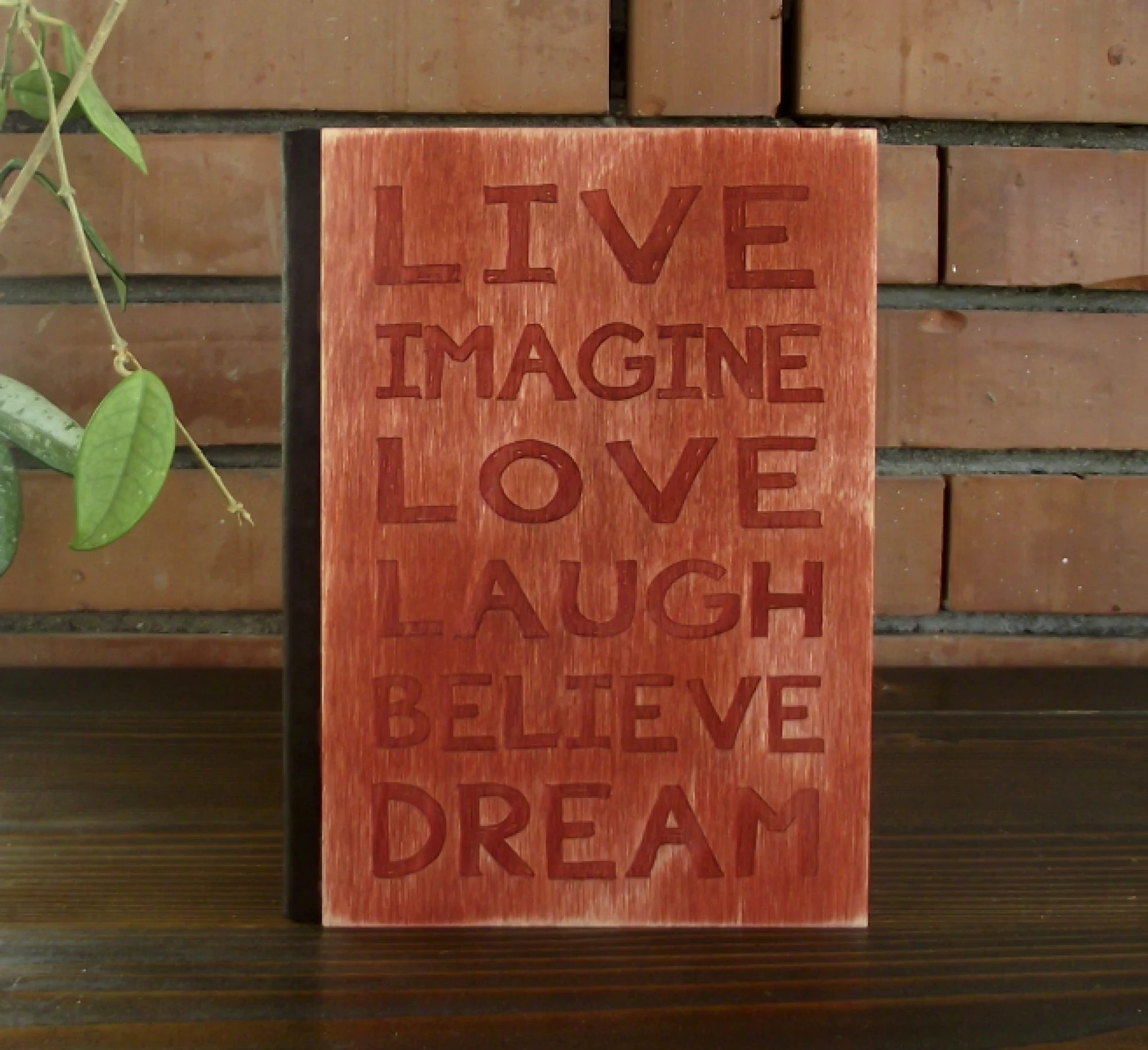 Луксозен тефтер с дървени корици - Imagine