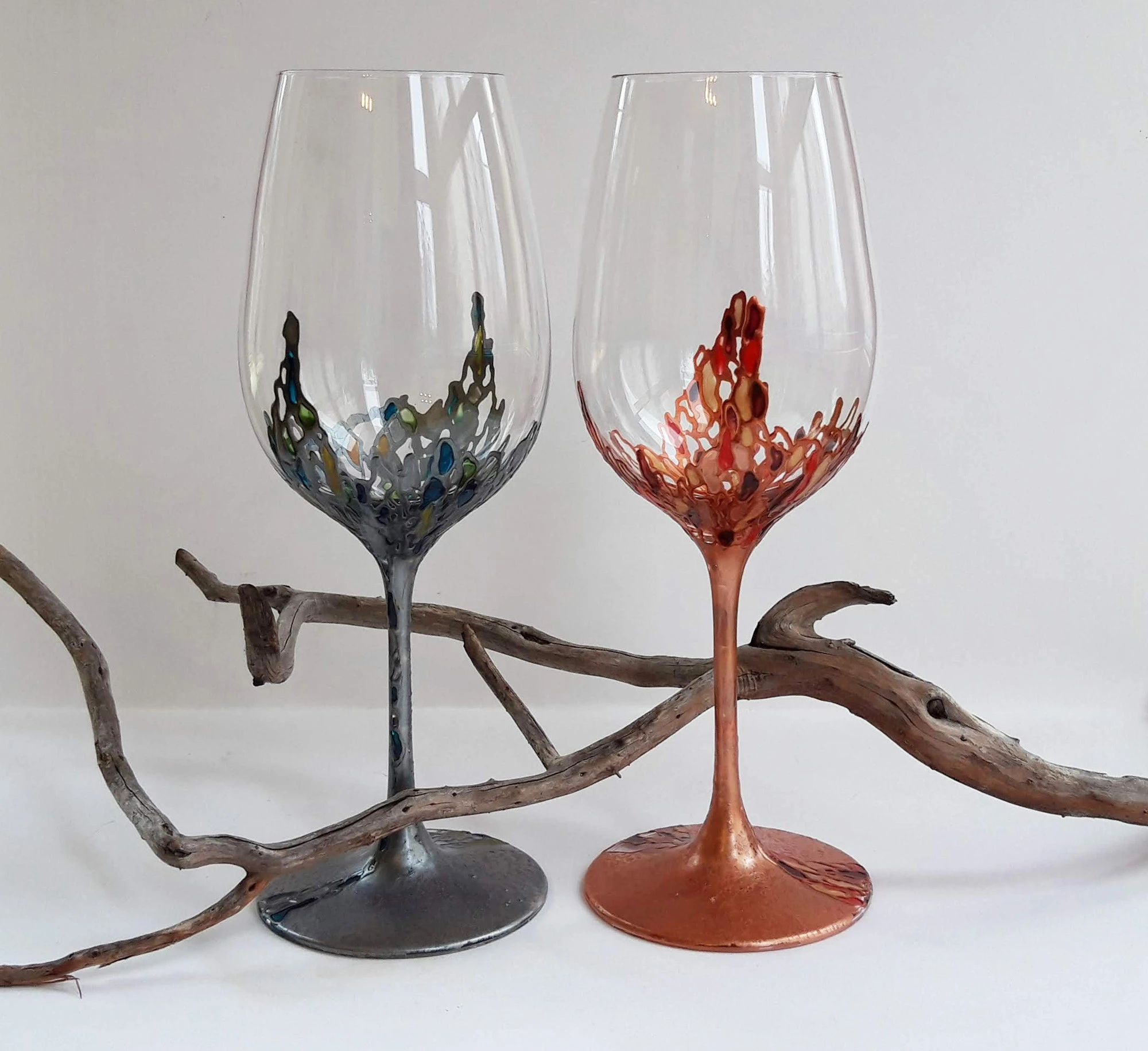 Рисувани чаши за вино - Мозайка