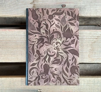 Луксозен тефтер с дървени корици - Плетеница