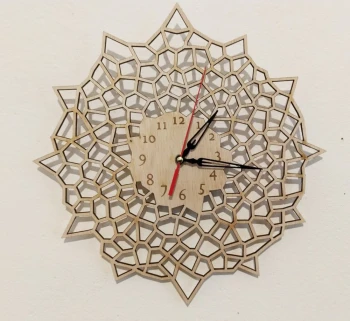 Ефирен, дървен часовник за стена - 30 см.