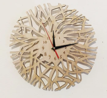 Ефирен, дървен часовник за стена - 30 см.