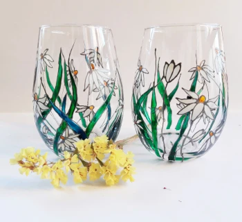 Чаши за вода и безалкохлно - Маргаритки