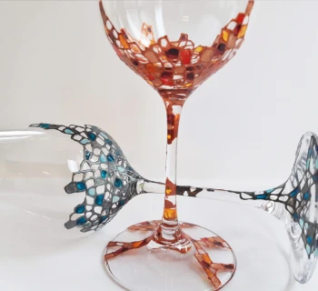 Рисувани чаши за вино - Мозайка-2