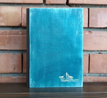 Луксозен тефтер с дървени корици - Лодка